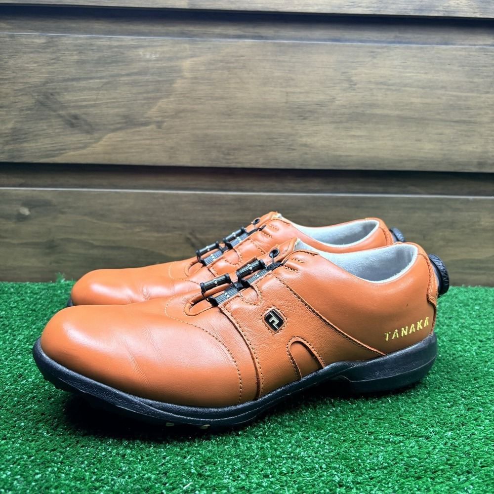 FootJoy Women's DryJoys Boa Shoes Size 7.5 N‎ Orange Ladies Golf With Spikes